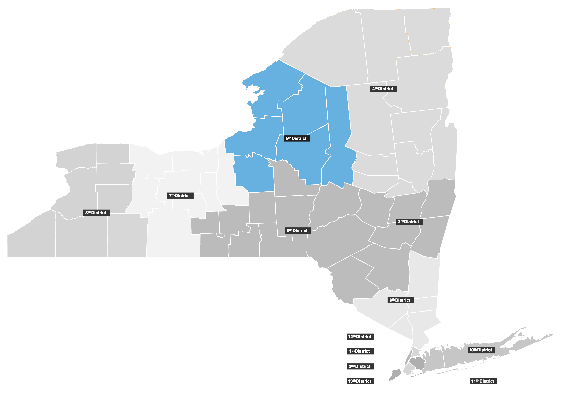 Map of New York State's 3rd Judicial District